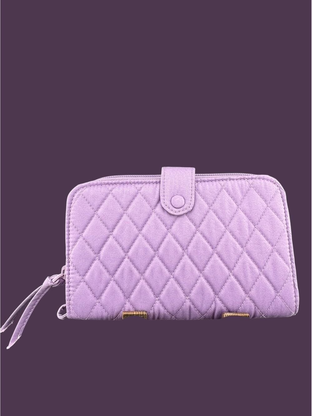 Vera Bradley Quilted Lavender Wallet with Snap Closure